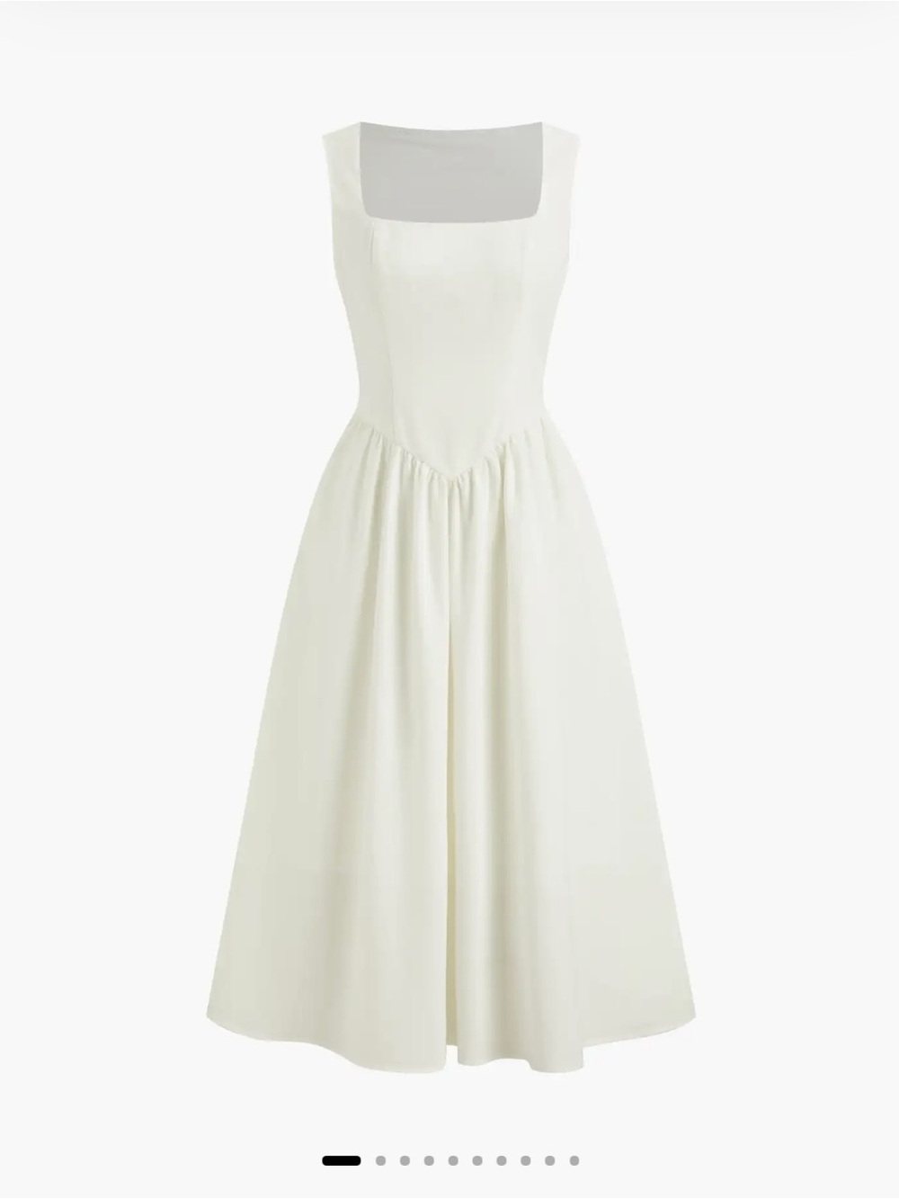 Cider Linen-Blend Square Neck Ruffle Midi
Dress